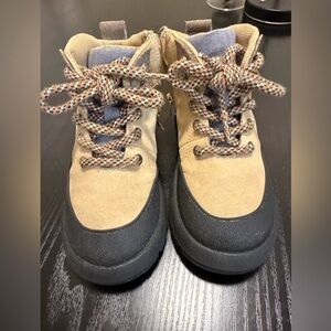Tan and Black Kids Hiking Boots bu Zara
